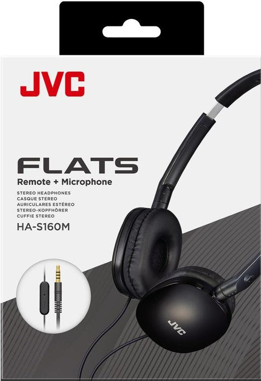 HA-S160M-B FLATS WIRED ON-EAR HEADPHONES - BLACK