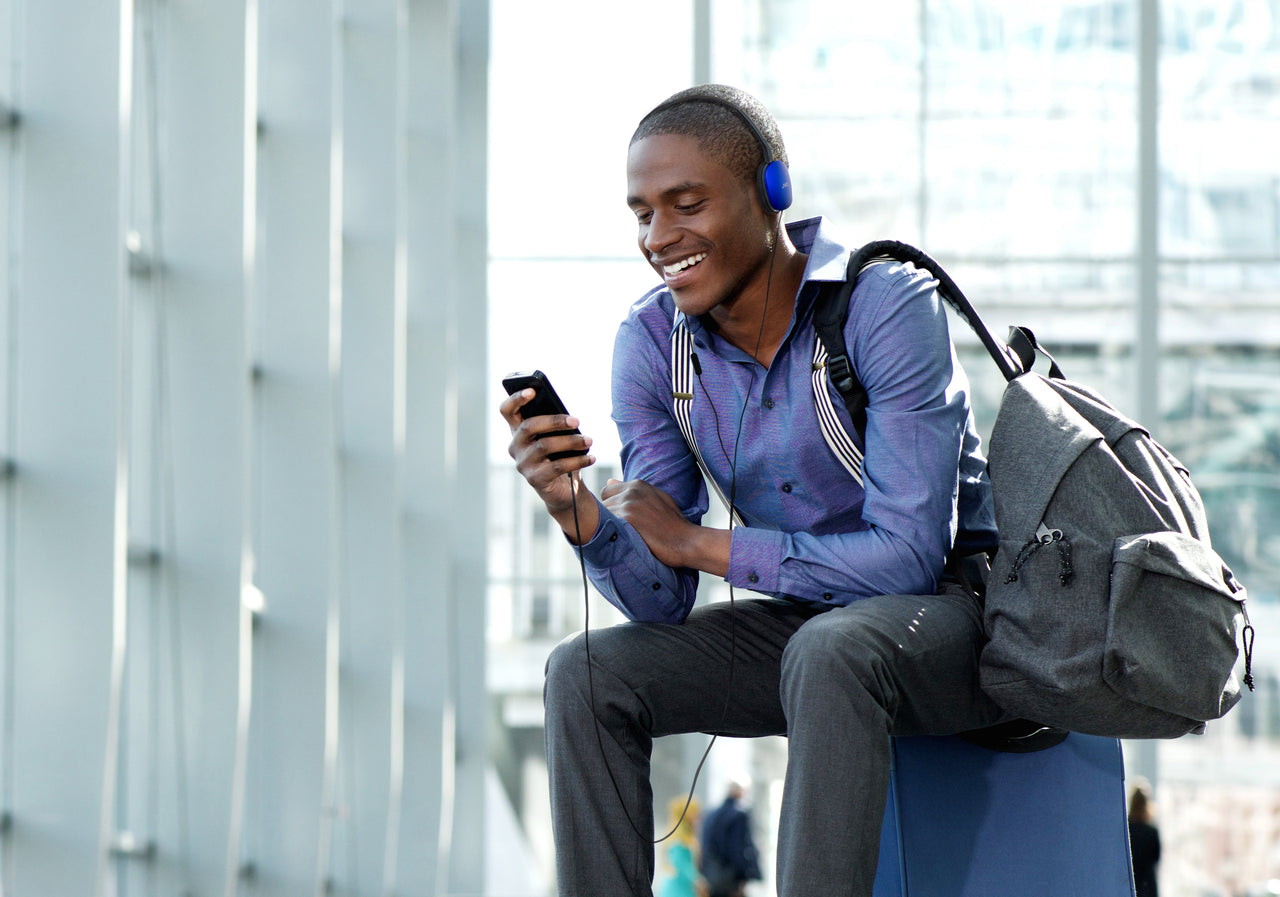 HA-S160M-A FLATS WIRED ON-EAR HEADPHONES - BLUE